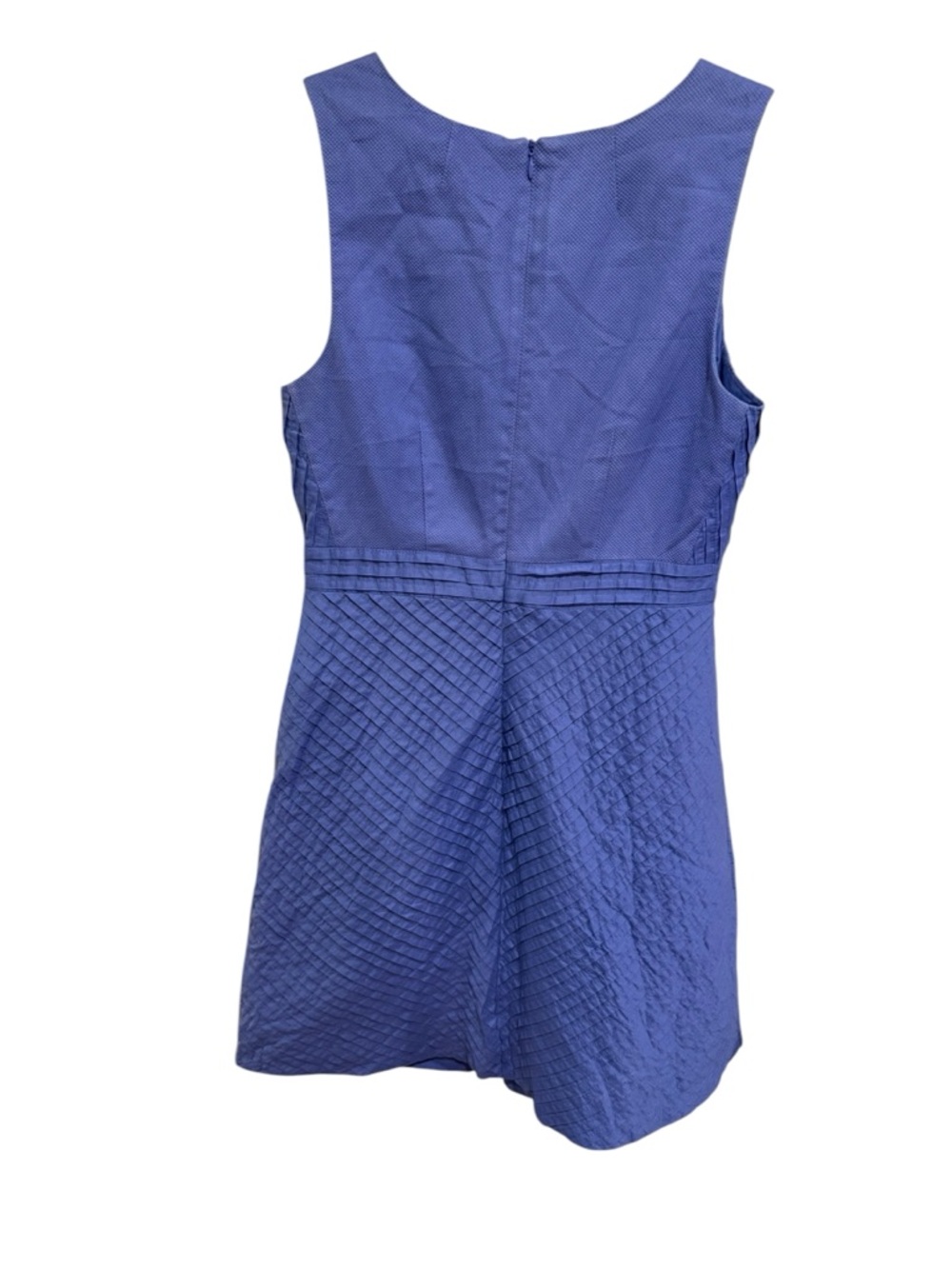 J. Crew 100% Cotton Sleeveless Textured V-Neck Dress in Periwinkle - Size 6 - Picture 4 of 4